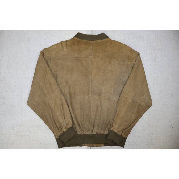 Vintage Echtes Leder Suede Leather Bomber Jacket Full Zip Up Mens Size XL - Picture 2 of 10